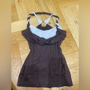Brown and Gray Halter Top